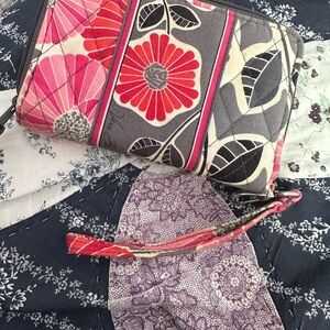 Vera Bradley Red and Pink Floral Wallet